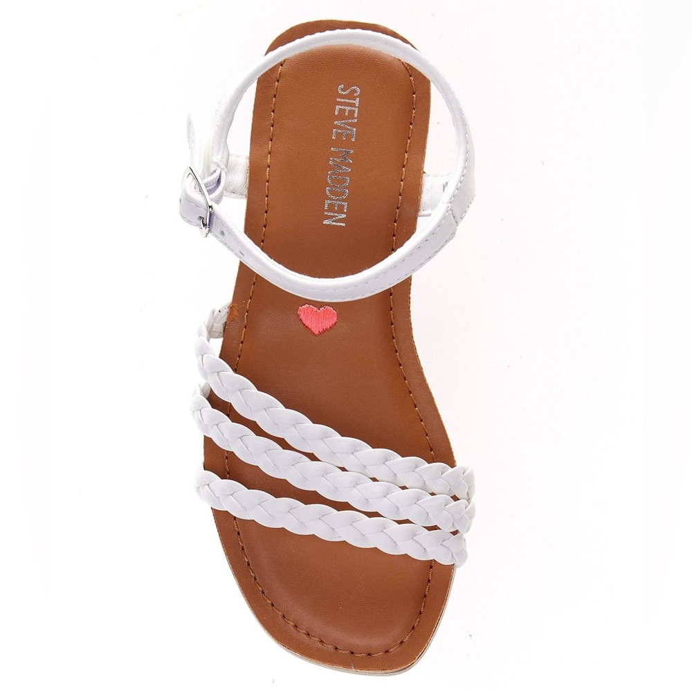 Steve Madden Youth Girls Braided Vamp Sandals
